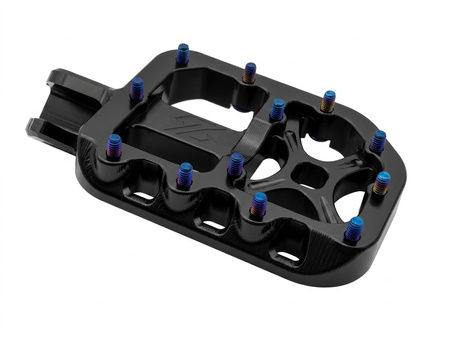 96 Power Parts wide footpeg platform 68 × 90 mm, black, top view