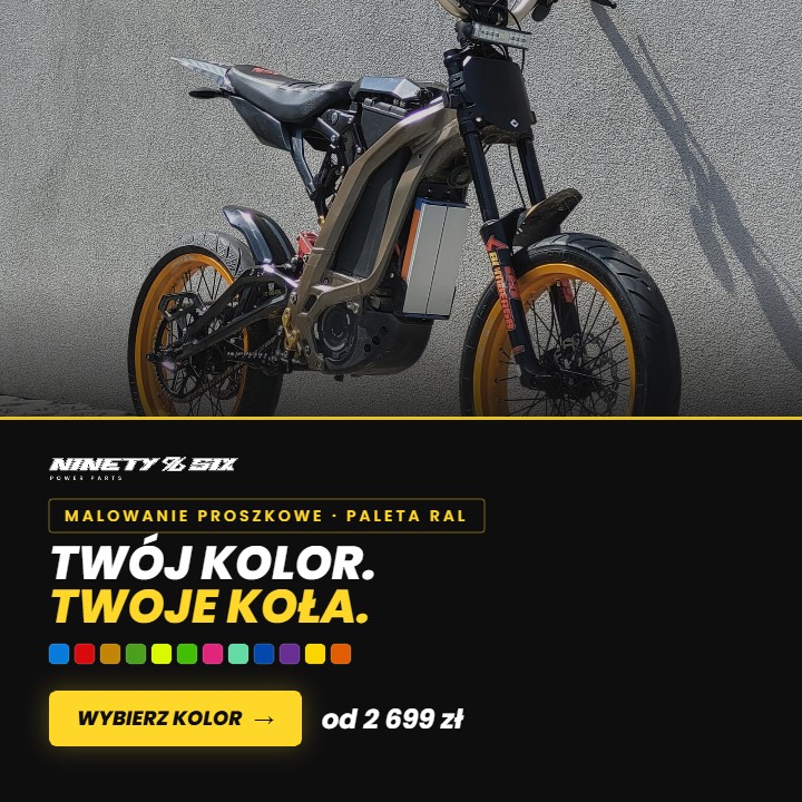 Malowanie proszkowe felg Sur-Ron i Talaria – dowolny kolor RAL | 96 Power Parts