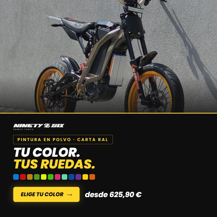 Pintura en polvo llantas Sur-Ron y Talaria, cualquier color RAL, 96 Power Parts