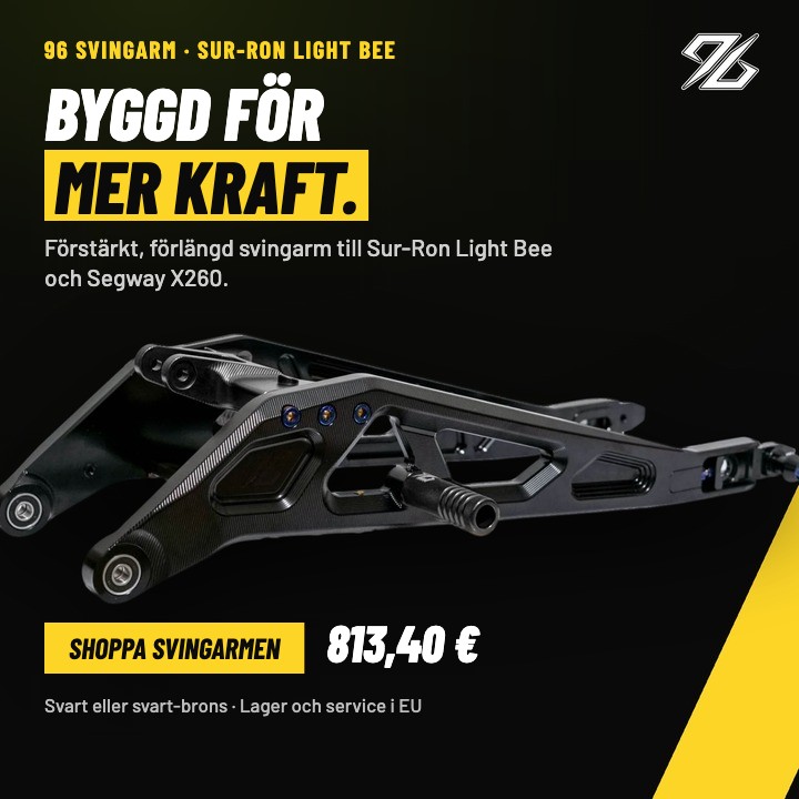 96 svingarm forstarkt och forlangd Sur-Ron Light Bee