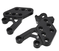 Reinforced footrest mount, 6 positions, CNC, black. Sur-Ron Light Bee//Segway X260