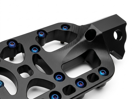 96 Power Parts wide footpegs, CNC aluminium, 68 × 90 mm, black — Talaria MX5 / E-Ride Pro