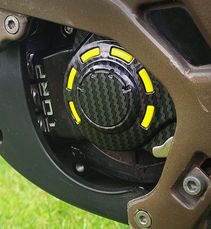 96 motoraandrijfriemkap, volledig, carbonlook. Sur-Ron Light Bee/Segway X260