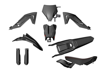 Kit Plastique Complet (7 pcs) avec Selle Allongée – Talaria Sting MX4 / MX5, couleur noire