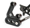 Reinforced footrest mount 96, set with spacer, CNC, black. Sur-Ron Light Bee//Segway X260