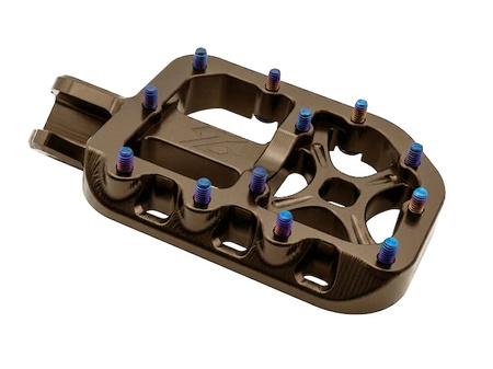 96 Power Parts wide footpegs, CNC aluminium, 68 × 90 mm, brown — Talaria MX5 / E-Ride Pro