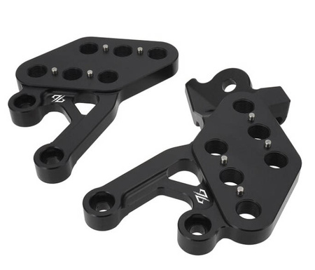 Soporte reposapiés reforzado , 6 posiciones, kit incl. distanciador, CNC, negro. Sur-Ron Light Bee//Segway X260
