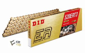 Gold chain D.I.D 520ERT3G&G (102 links) without O-rings (open, with click lock). Do "Sur-ron Ultra Bee"