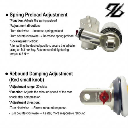 RFLOXA RAF55RV rear shock, 550 lbs spring – Sur-Ron Ultra Bee