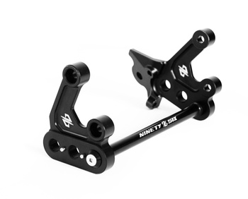 Verstärkte Fußrastenaufnahme 96, Set mit Distanzstück, CNC, schwarz. Sur-Ron Light Bee//Segway X260