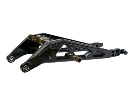 Reinforced extended 96 Power Parts Swingarm for Surron LBX/L1e, Black/Brown