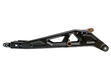 Reinforced extended 96 Power Parts Swingarm for Sur-Ron LBX/L1e, Black/Brown