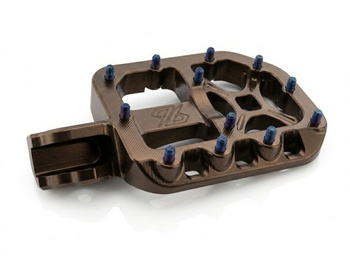96 Power Parts wide footpegs, CNC aluminium, 68 × 90 mm, brown — Sur-Ron Light Bee / 79Bike Falcon Pro
