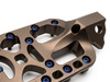96 Power Parts wide footpegs, CNC aluminium, 68 × 90 mm, brown — Talaria MX5 / E-Ride Pro