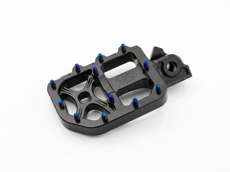 96 Power Parts wide footpegs, CNC aluminium, 68 × 90 mm, black — Talaria MX5 / E-Ride Pro