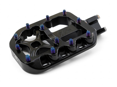 Breite Fußrasten 96 Power Parts, CNC-Aluminium, 68 × 90 mm, schwarz — Talaria MX5 / E-Ride Pro