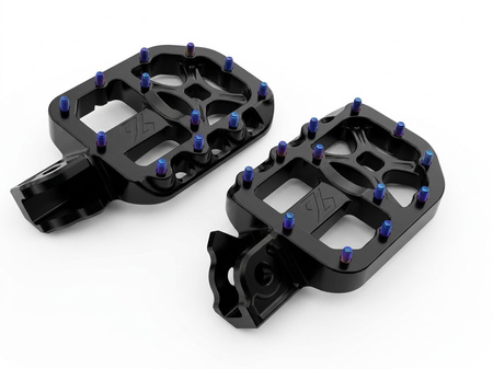 96 Power Parts wide footpegs, CNC aluminium, 68 × 90 mm, black — Talaria MX5 / E-Ride Pro